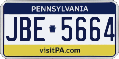 PA license plate JBE5664