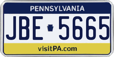 PA license plate JBE5665