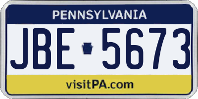PA license plate JBE5673