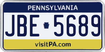 PA license plate JBE5689