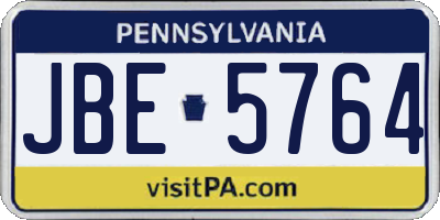PA license plate JBE5764