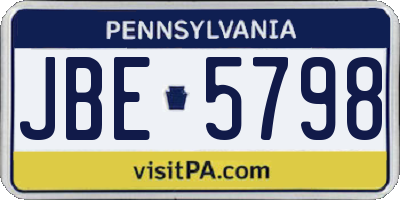 PA license plate JBE5798
