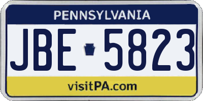 PA license plate JBE5823