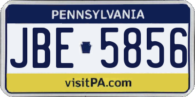 PA license plate JBE5856