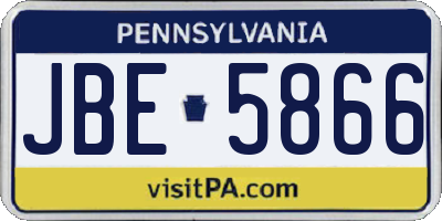 PA license plate JBE5866