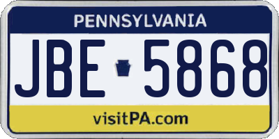 PA license plate JBE5868