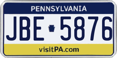 PA license plate JBE5876