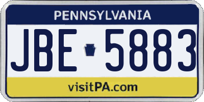 PA license plate JBE5883