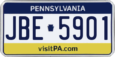 PA license plate JBE5901