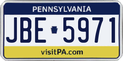 PA license plate JBE5971