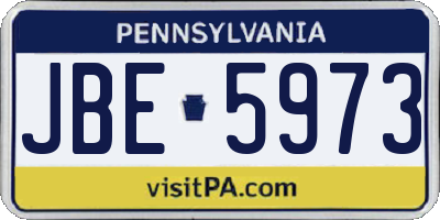 PA license plate JBE5973
