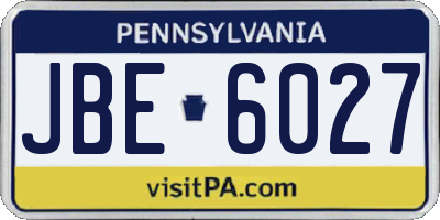 PA license plate JBE6027