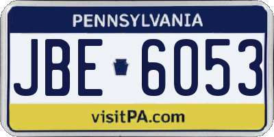 PA license plate JBE6053
