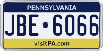 PA license plate JBE6066