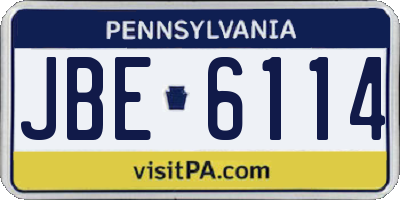 PA license plate JBE6114