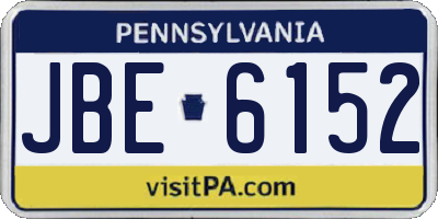 PA license plate JBE6152