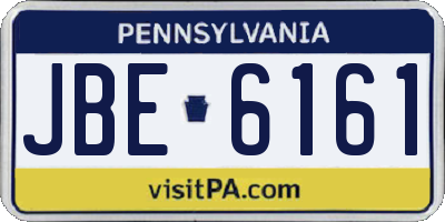 PA license plate JBE6161