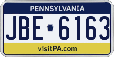 PA license plate JBE6163