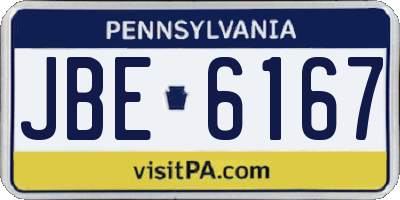 PA license plate JBE6167