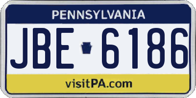 PA license plate JBE6186