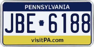 PA license plate JBE6188