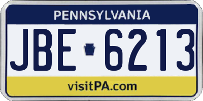 PA license plate JBE6213