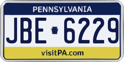PA license plate JBE6229
