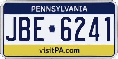 PA license plate JBE6241