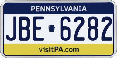 PA license plate JBE6282