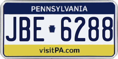 PA license plate JBE6288