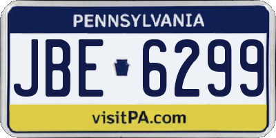 PA license plate JBE6299
