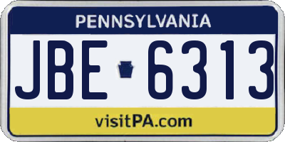 PA license plate JBE6313