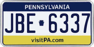 PA license plate JBE6337