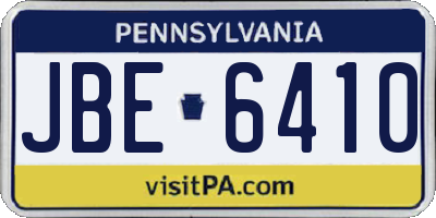 PA license plate JBE6410