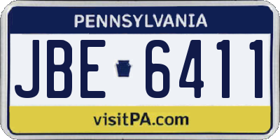 PA license plate JBE6411