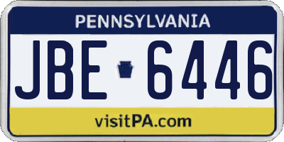 PA license plate JBE6446