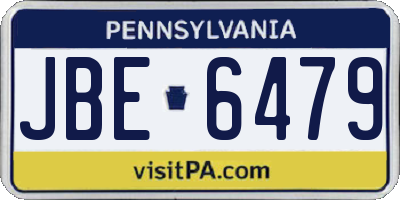 PA license plate JBE6479