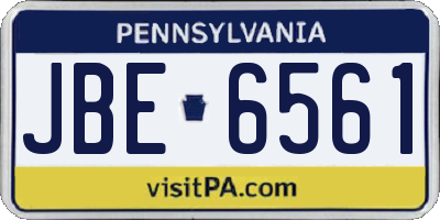 PA license plate JBE6561
