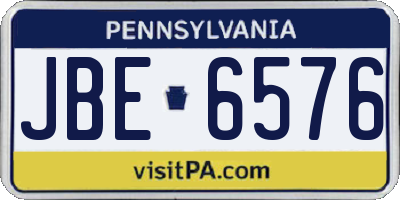 PA license plate JBE6576