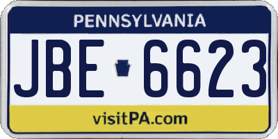 PA license plate JBE6623
