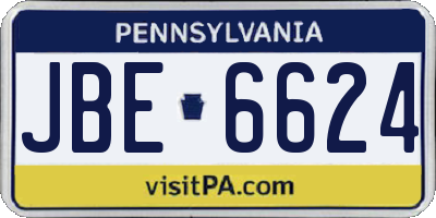 PA license plate JBE6624
