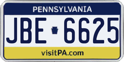 PA license plate JBE6625