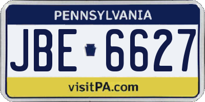 PA license plate JBE6627