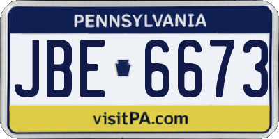 PA license plate JBE6673