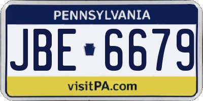 PA license plate JBE6679