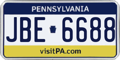 PA license plate JBE6688