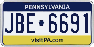 PA license plate JBE6691