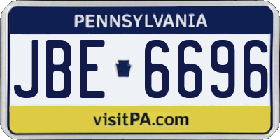 PA license plate JBE6696