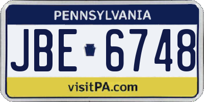 PA license plate JBE6748