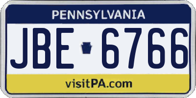 PA license plate JBE6766